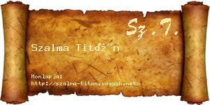 Szalma Titán névjegykártya